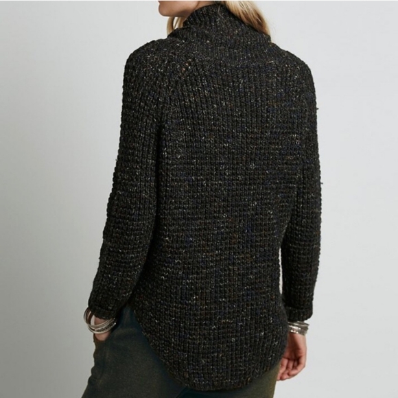 Free People Rare Dylan Chunky Marled Knit Cowlneck Turtleneck Sweater Dress - Picture 10 of 16